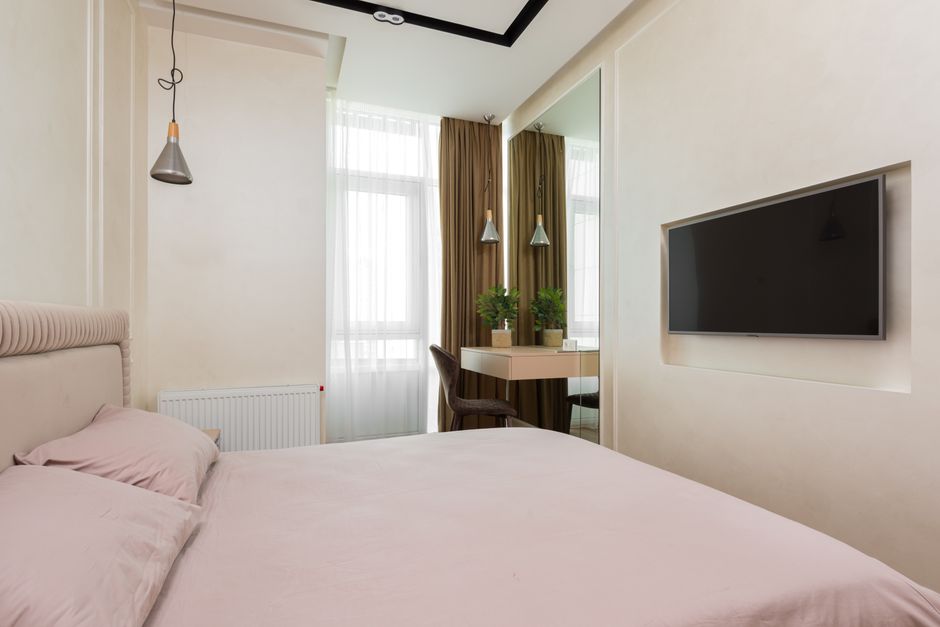 Compact modern bedroom in a small apartment